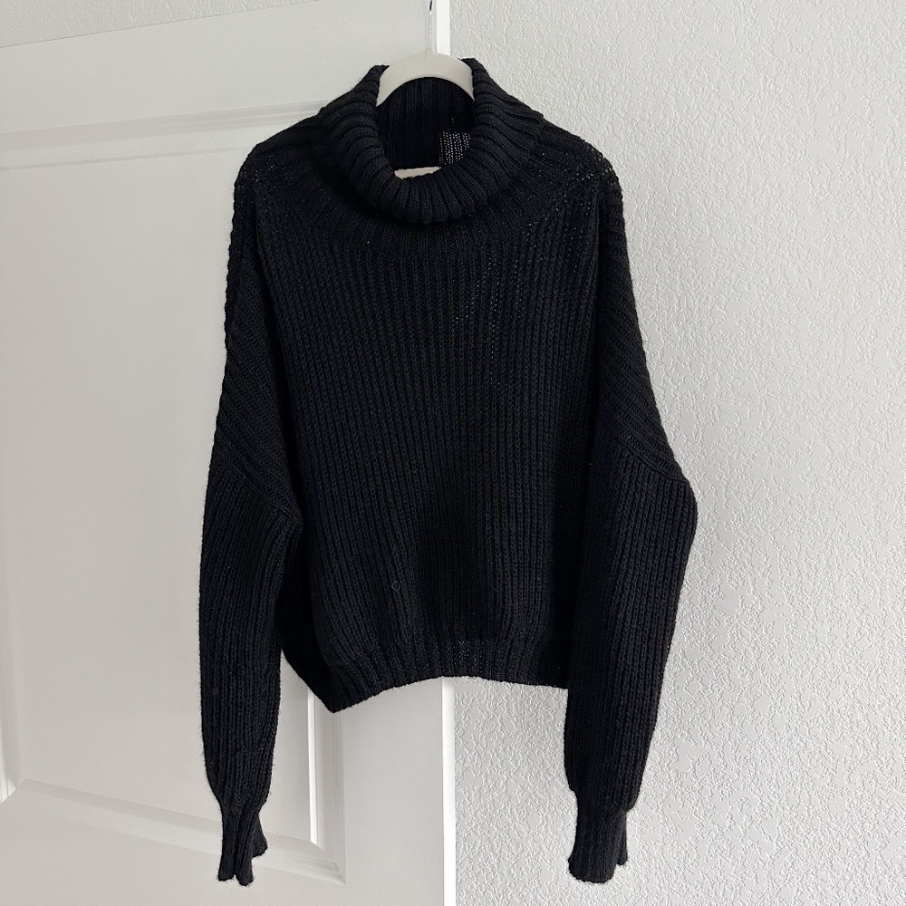 Laude the Label crop black turtleneck sweater